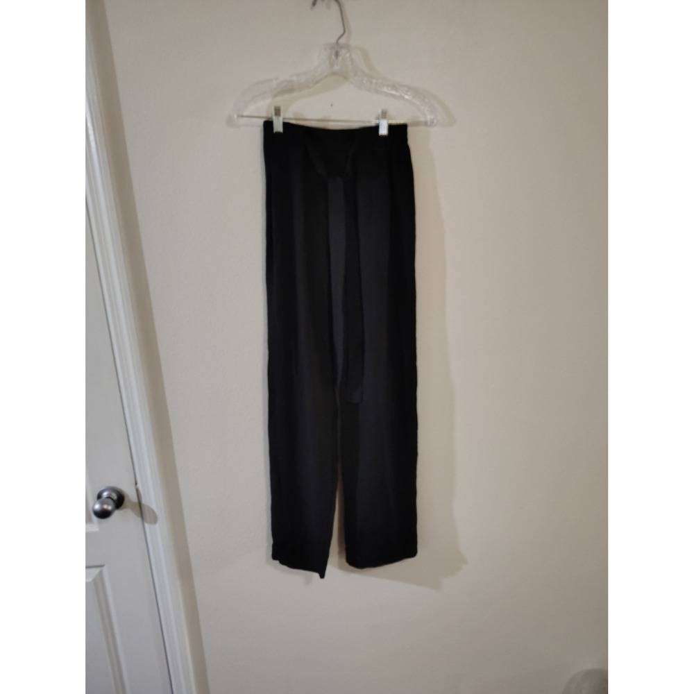 Unbranded Black Wide Leg Elastic Waist‎ Trousers Flowy Dress Pants Womens XS